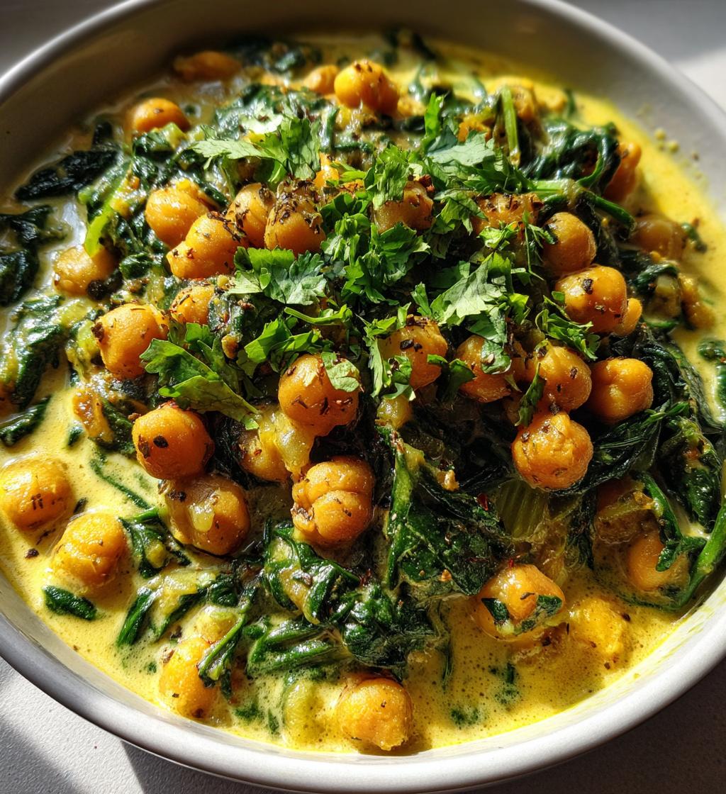 chickpea spinach coconut curry