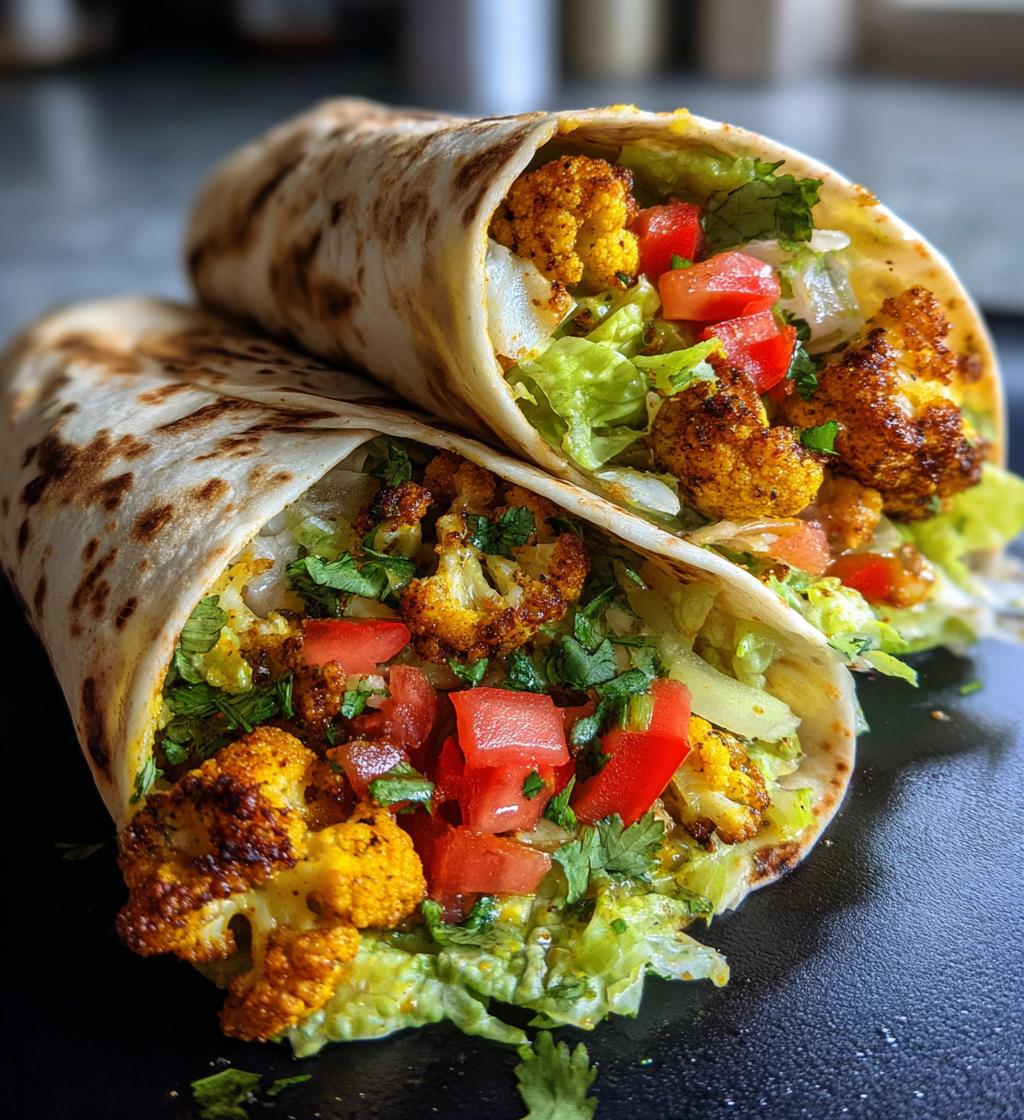 chili lime chickpea cauliflower wrap - detail 1
