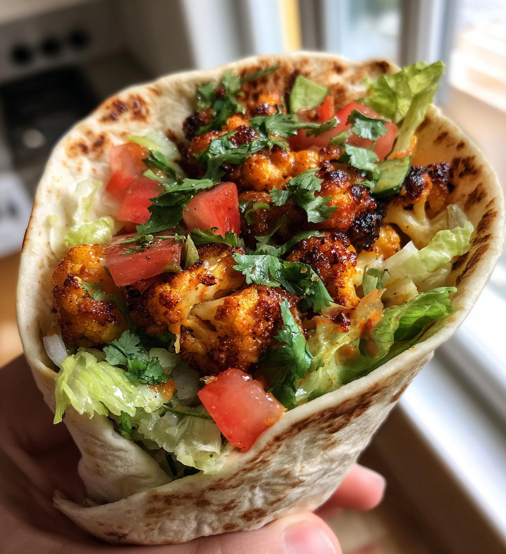 chili lime chickpea cauliflower wrap