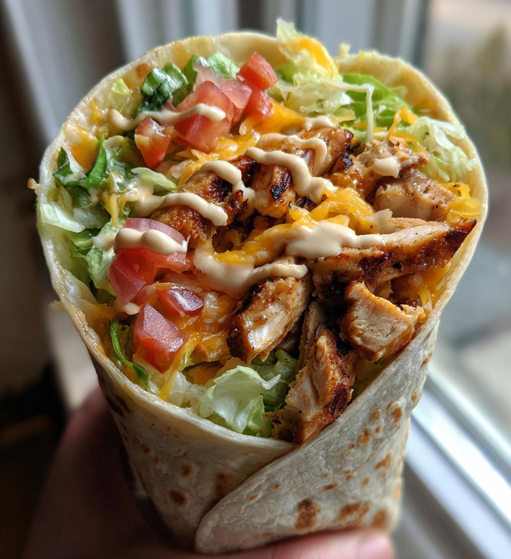 chipotle ranch grilled chicken burrito - detail 1