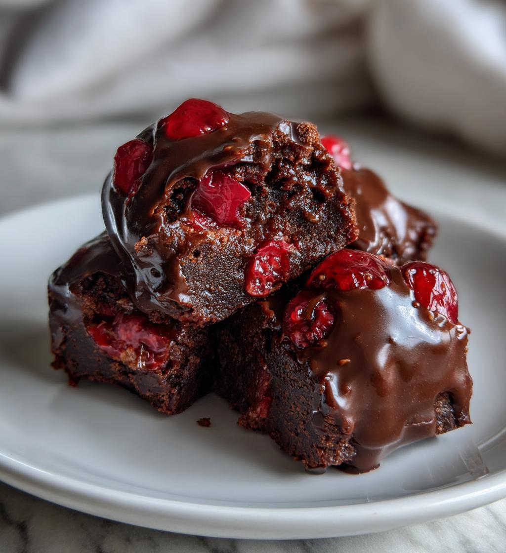 chocolate covered cherry brownie bombs