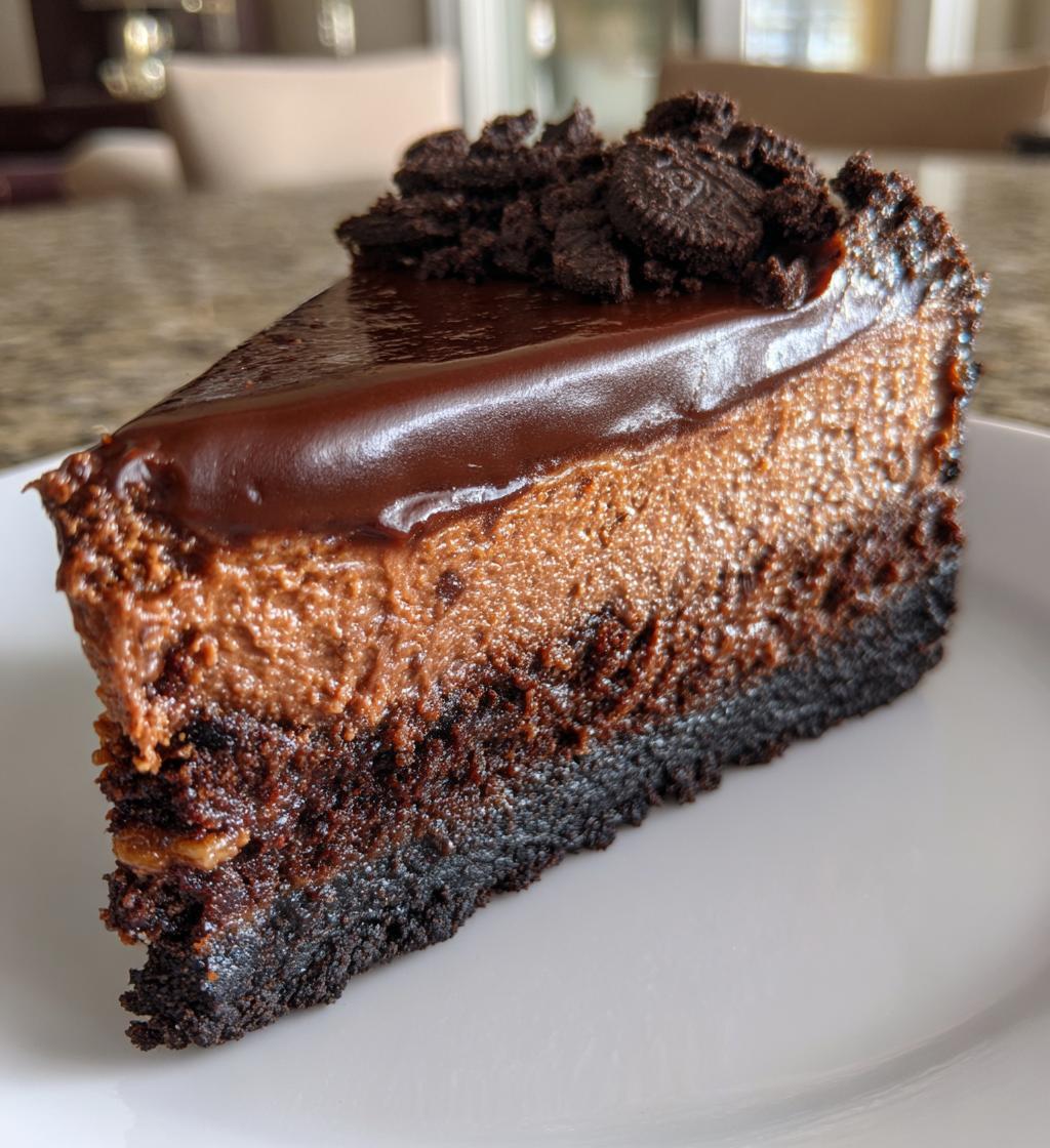 chocolate fudge truffle cheesecake - detail 1