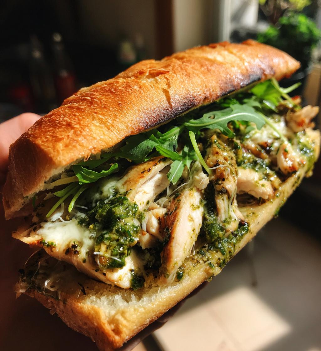 ciabatta chicken pesto sandwich - detail 1