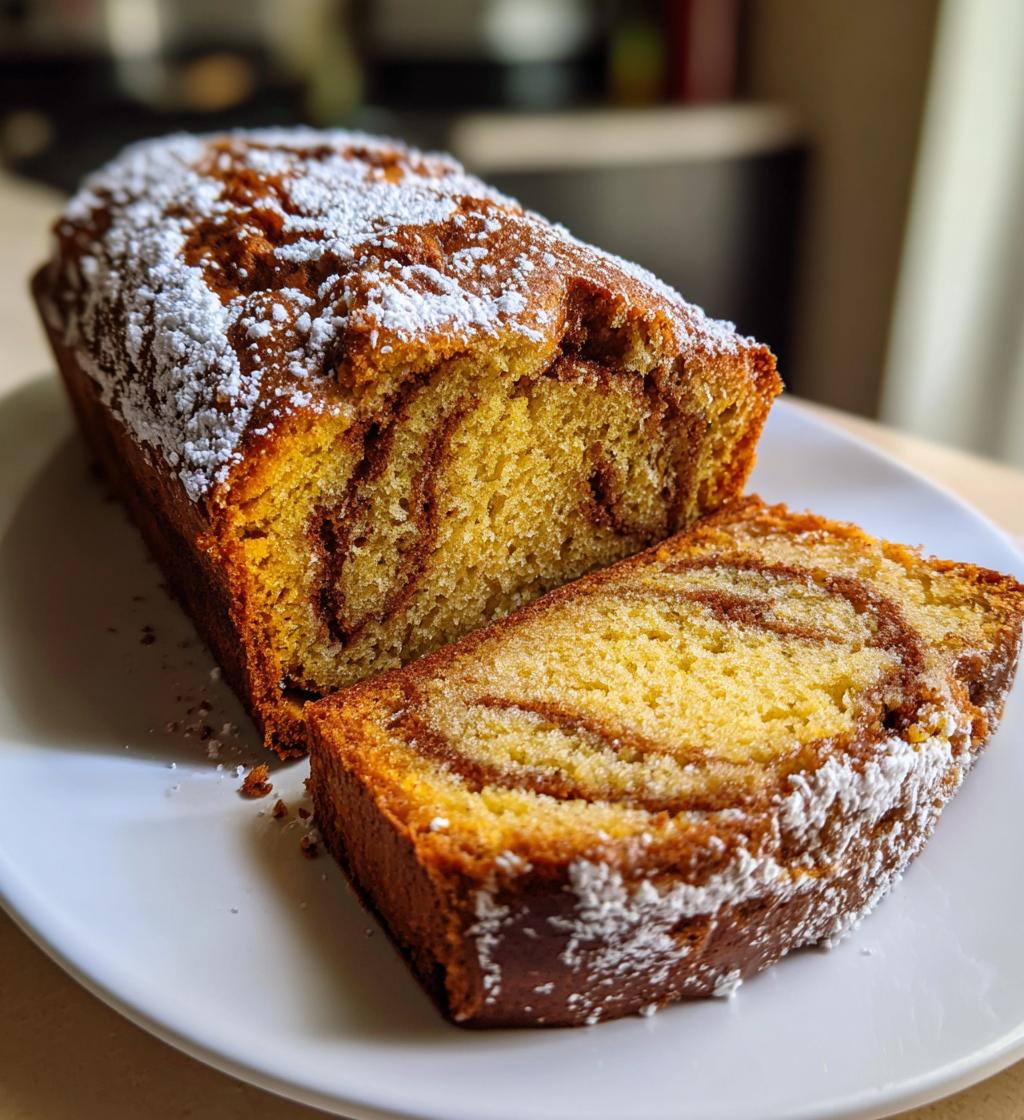 cinnamon roll pumpkin bread - detail 1