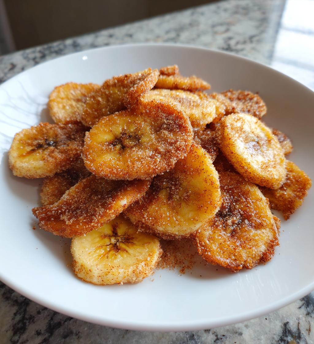 cinnamon sugar air fryer banana chips