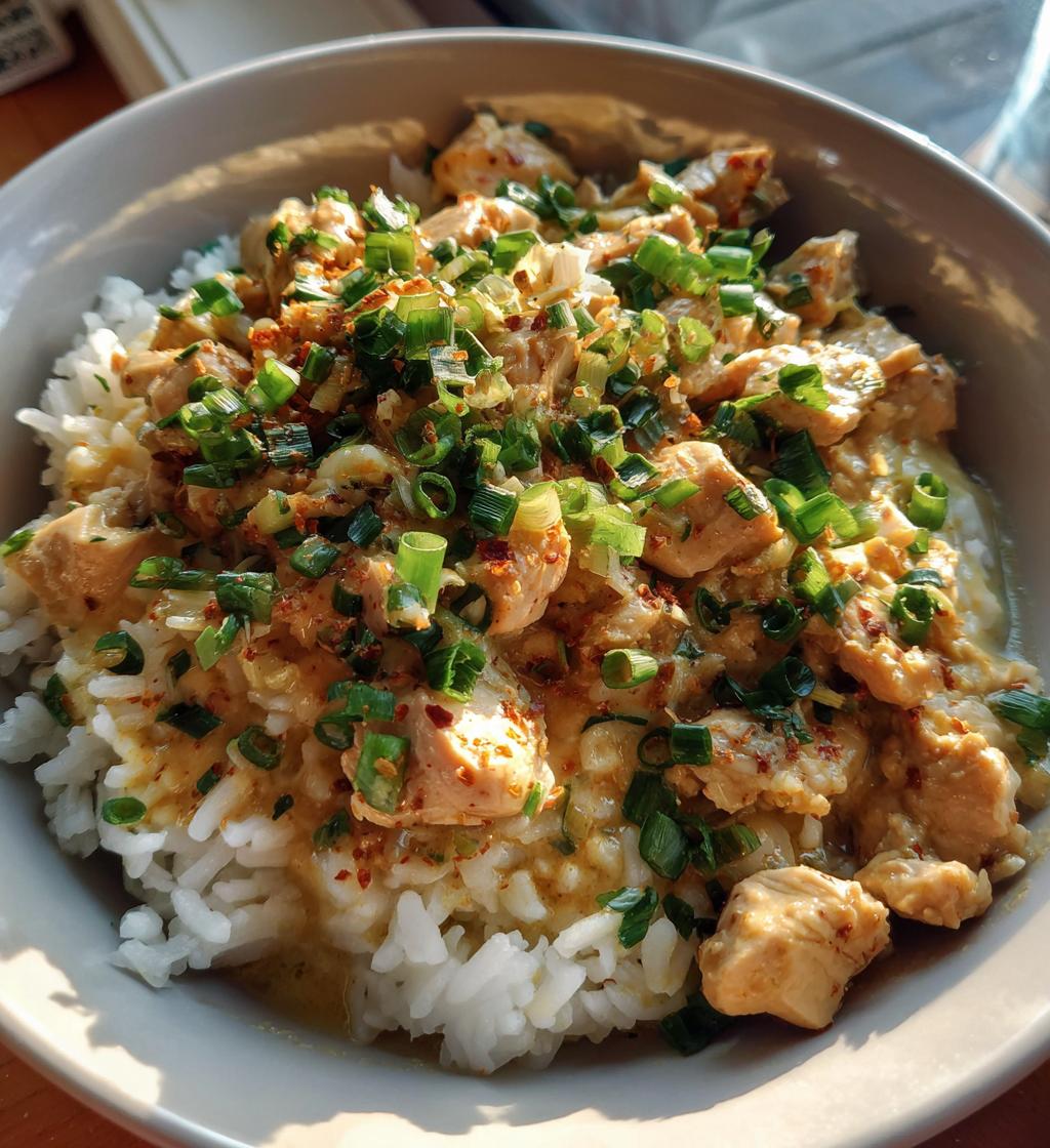 coconut chicken rice bowl