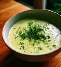 cold cucumber soup with yogurt and dill