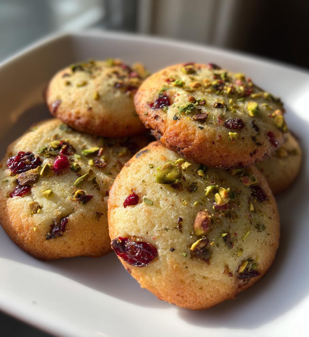 cranberry pistachio shortbread cookies - detail 1