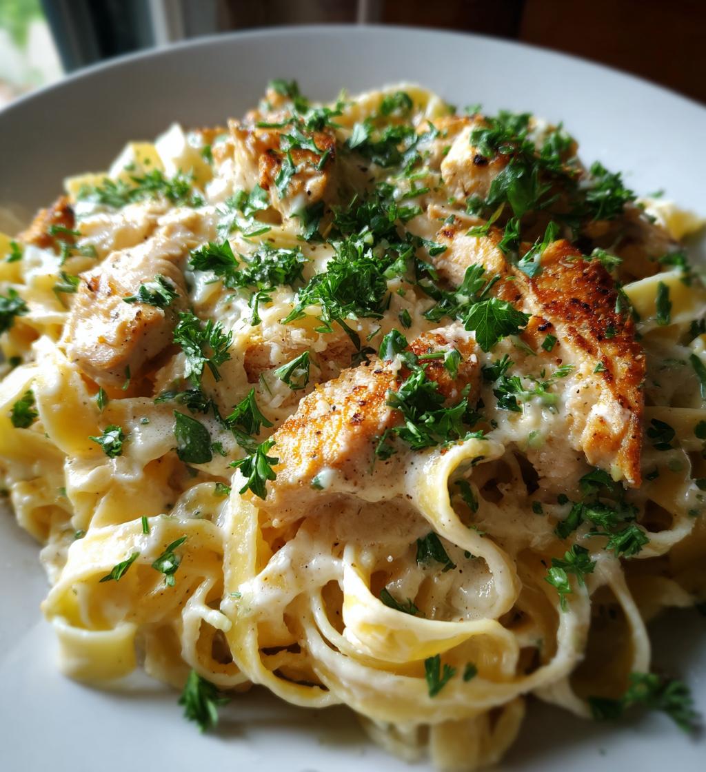 creamy garlic parmesan chicken pasta - detail 1