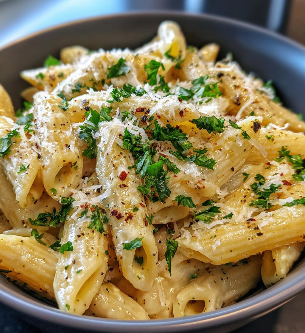 creamy garlic penne pasta a comforting indulgence - detail 1