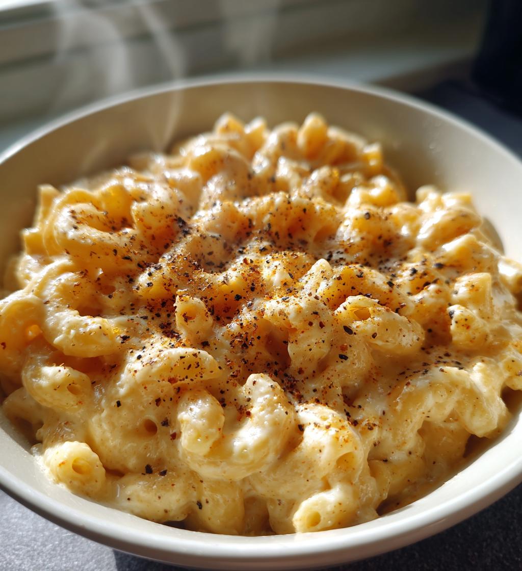 creamy mac and cheese soup - detail 1