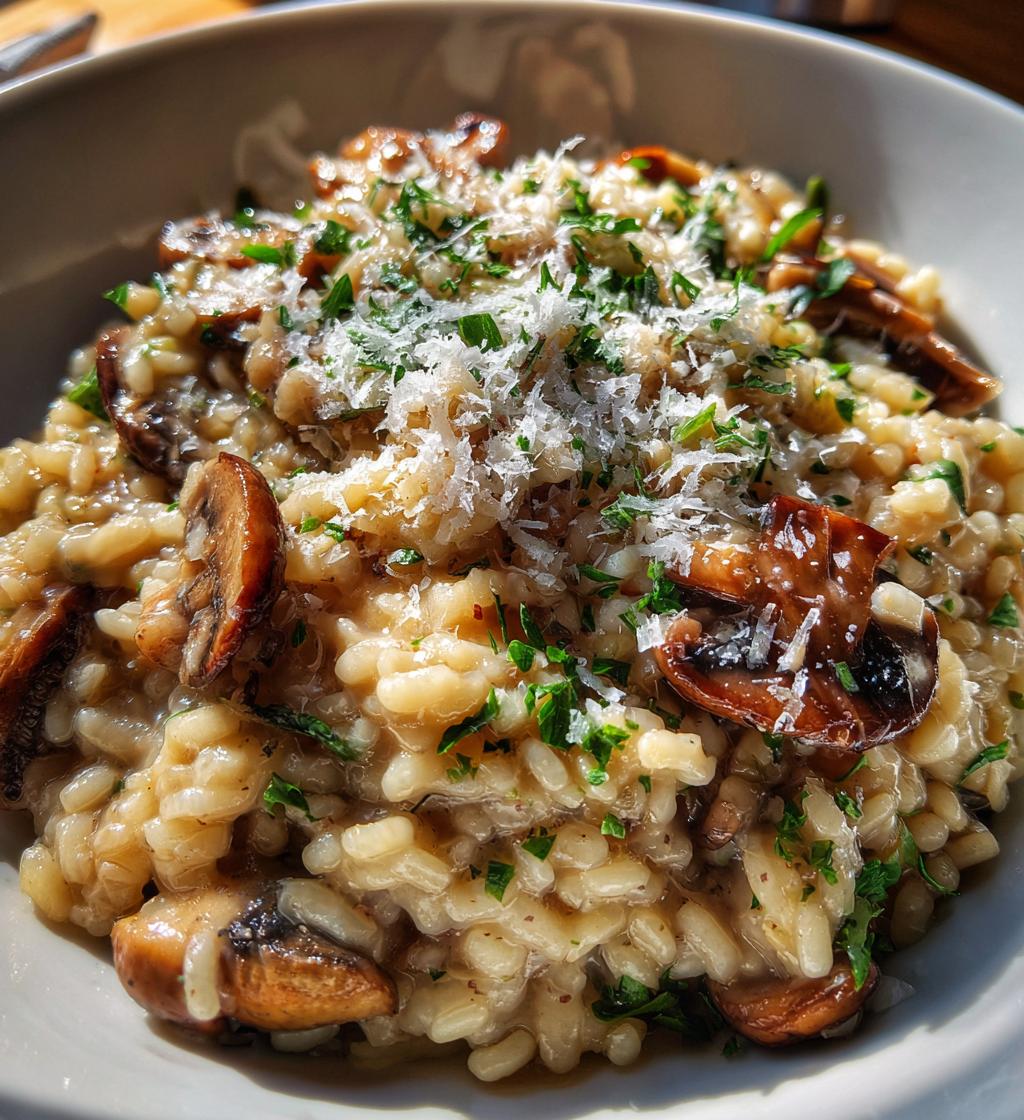 creamy mushroom risotto - detail 1