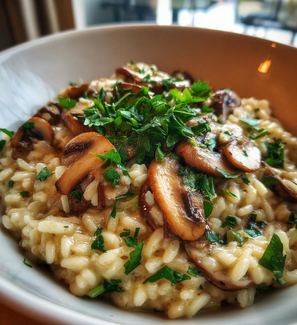 creamy mushroom risotto - detail 1