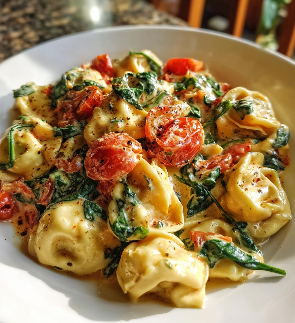 creamy spinach tomato tortellini