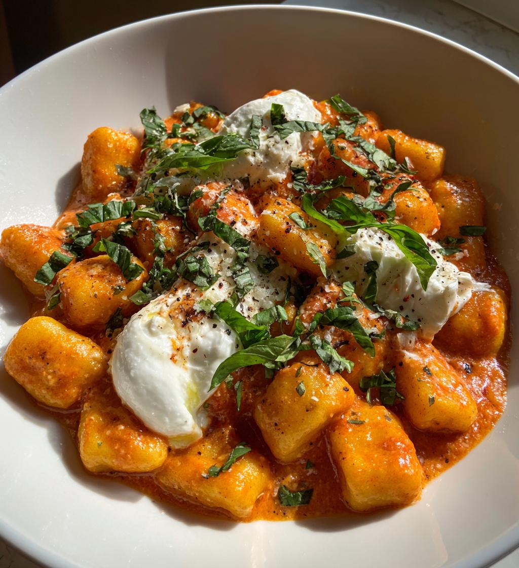 creamy tomato gnocchi with burrata - detail 1