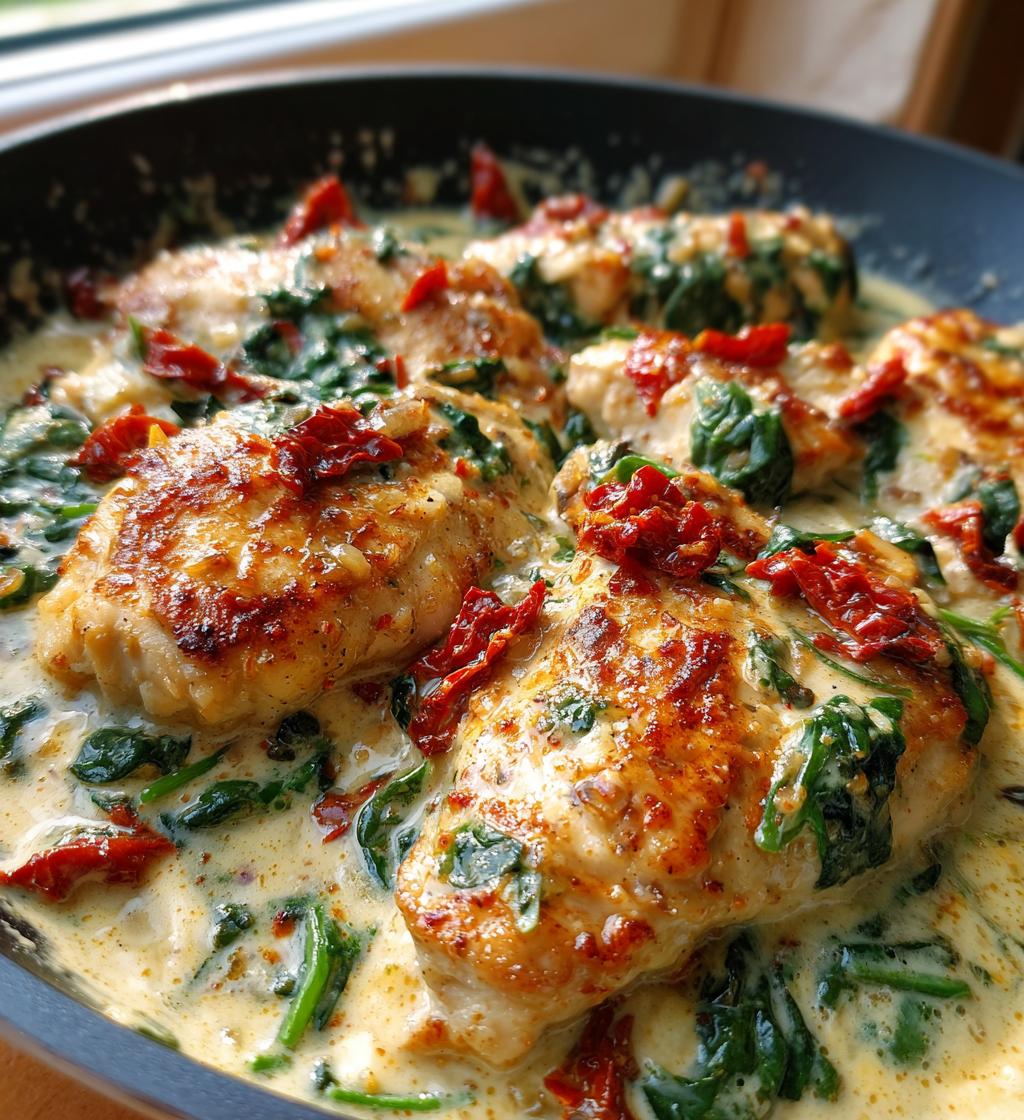 creamy tuscan chicken skillet