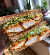 crunchy chicken romesco sandwich