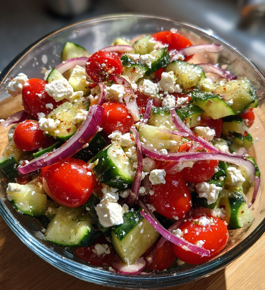 cucumber feta salad - detail 1
