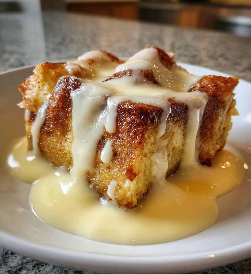 custard bread pudding vanilla sauce
