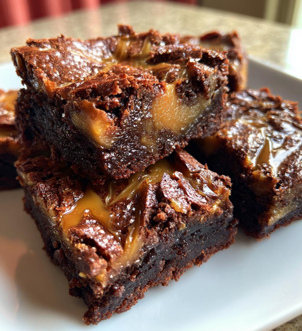 decadent caramel swirl brownies