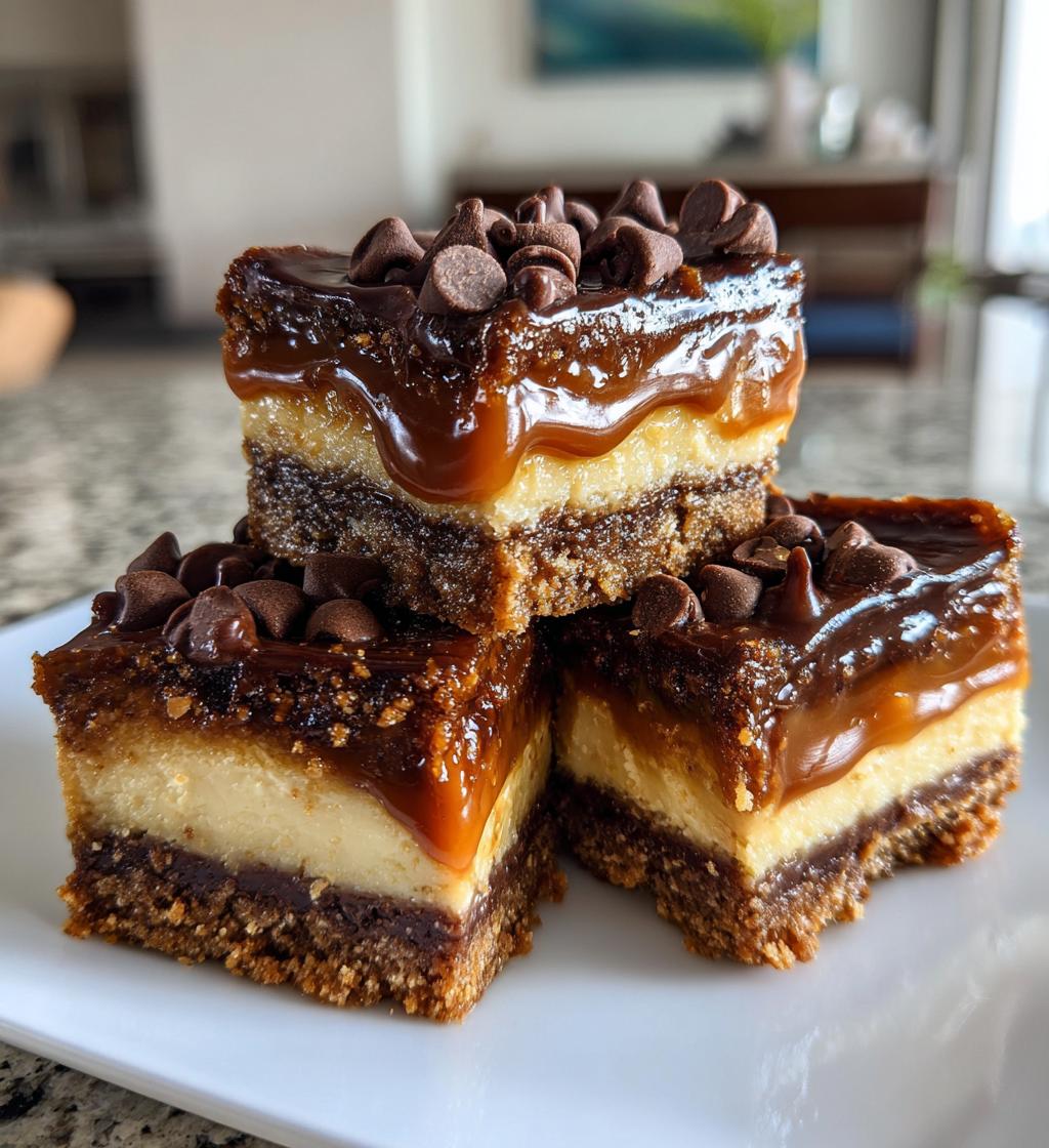 dulce de leche chocolate cheesecake bars - detail 1