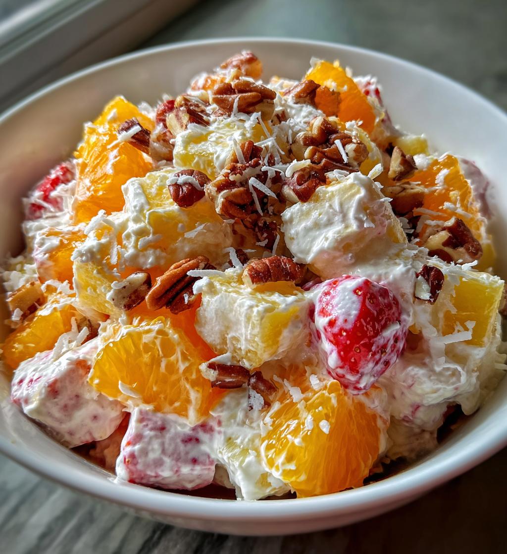 easter fruit fluff salad - detail 1