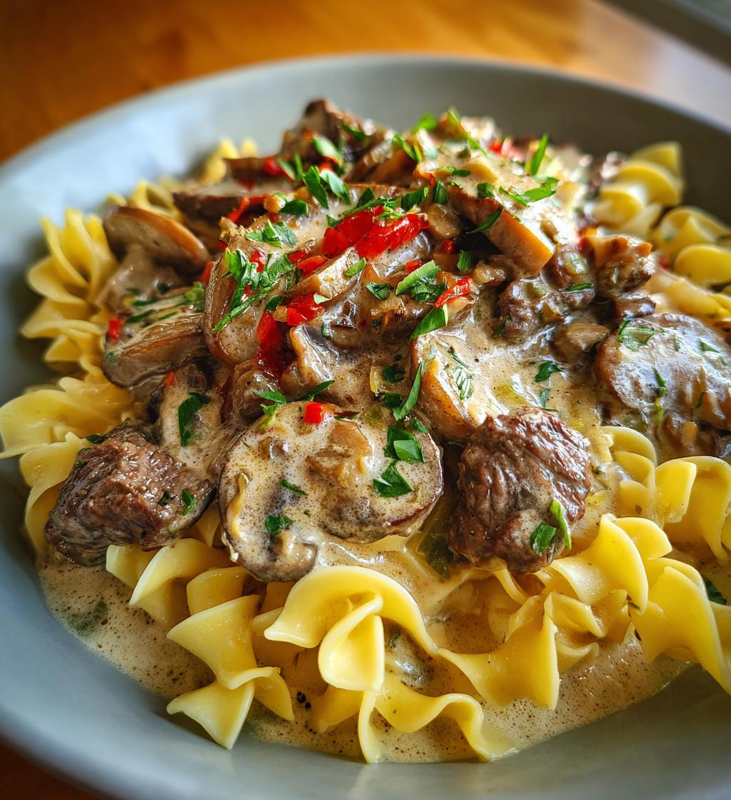 easy beef stroganoff - detail 1