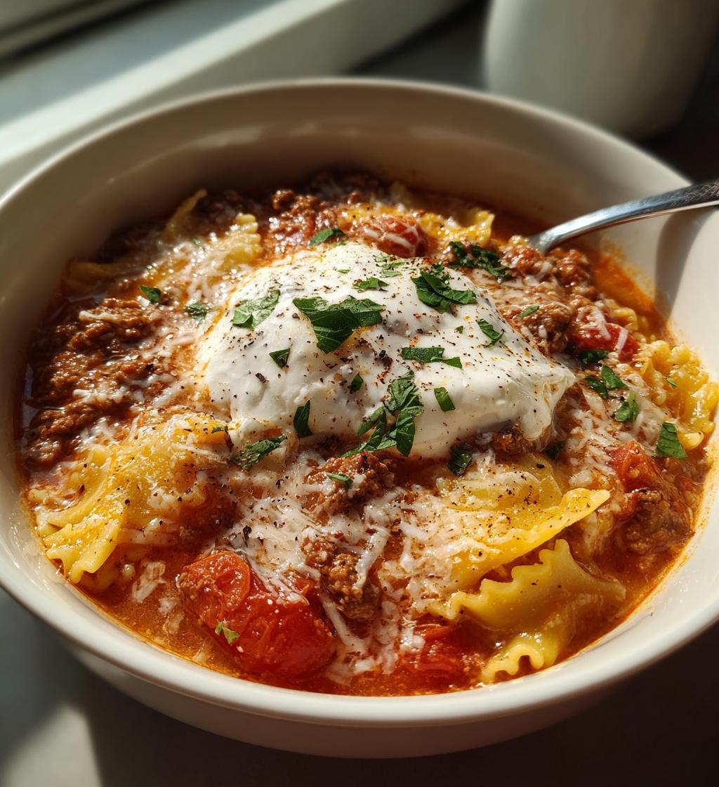 easy lasagna soup - detail 1