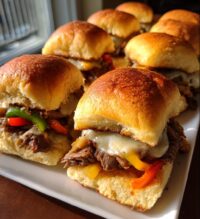 easy philly cheesesteak sliders