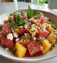 easy summer peach watermelon salad