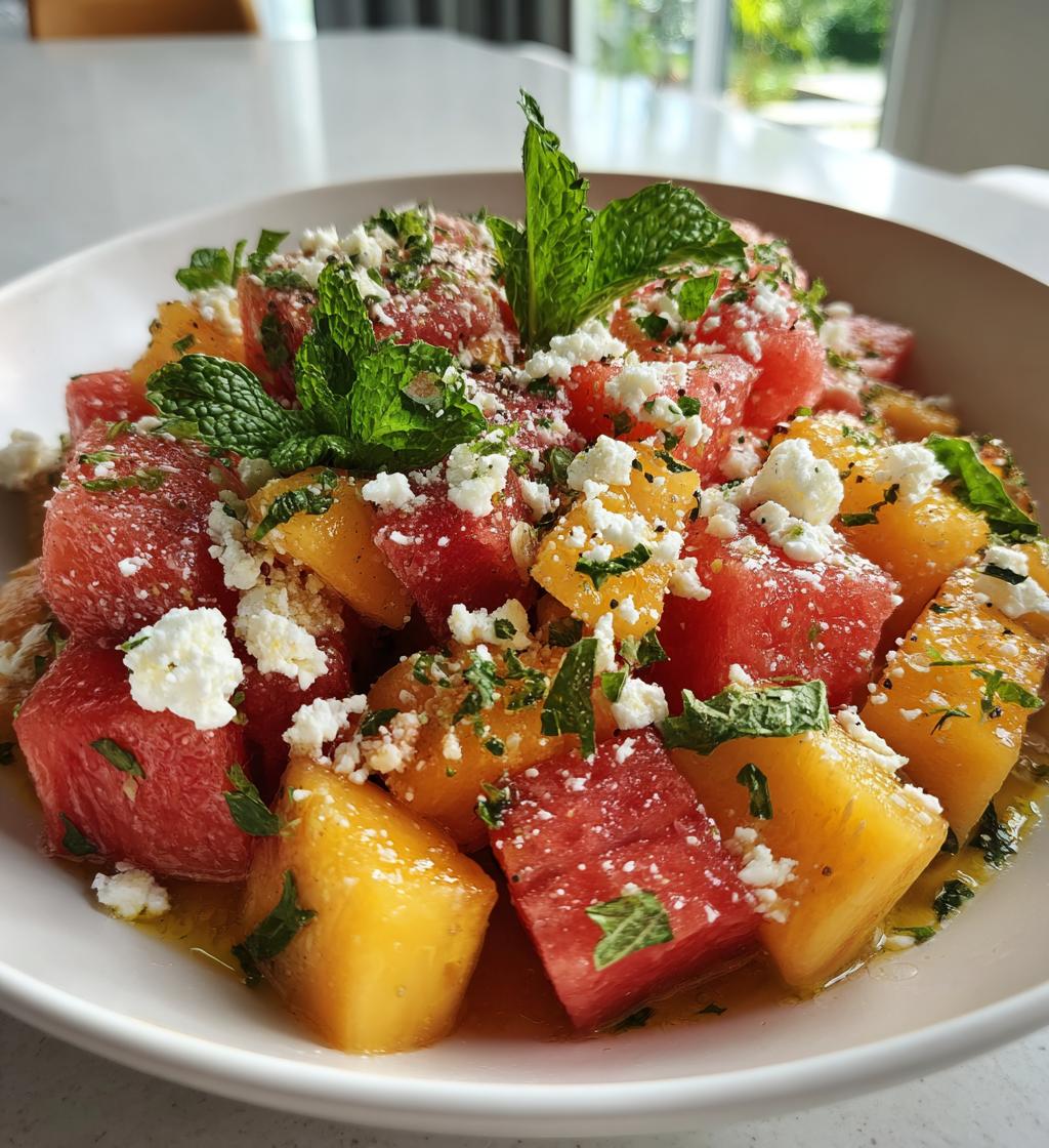 easy summer peach watermelon salad