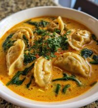 easy thai red curry dumpling soup