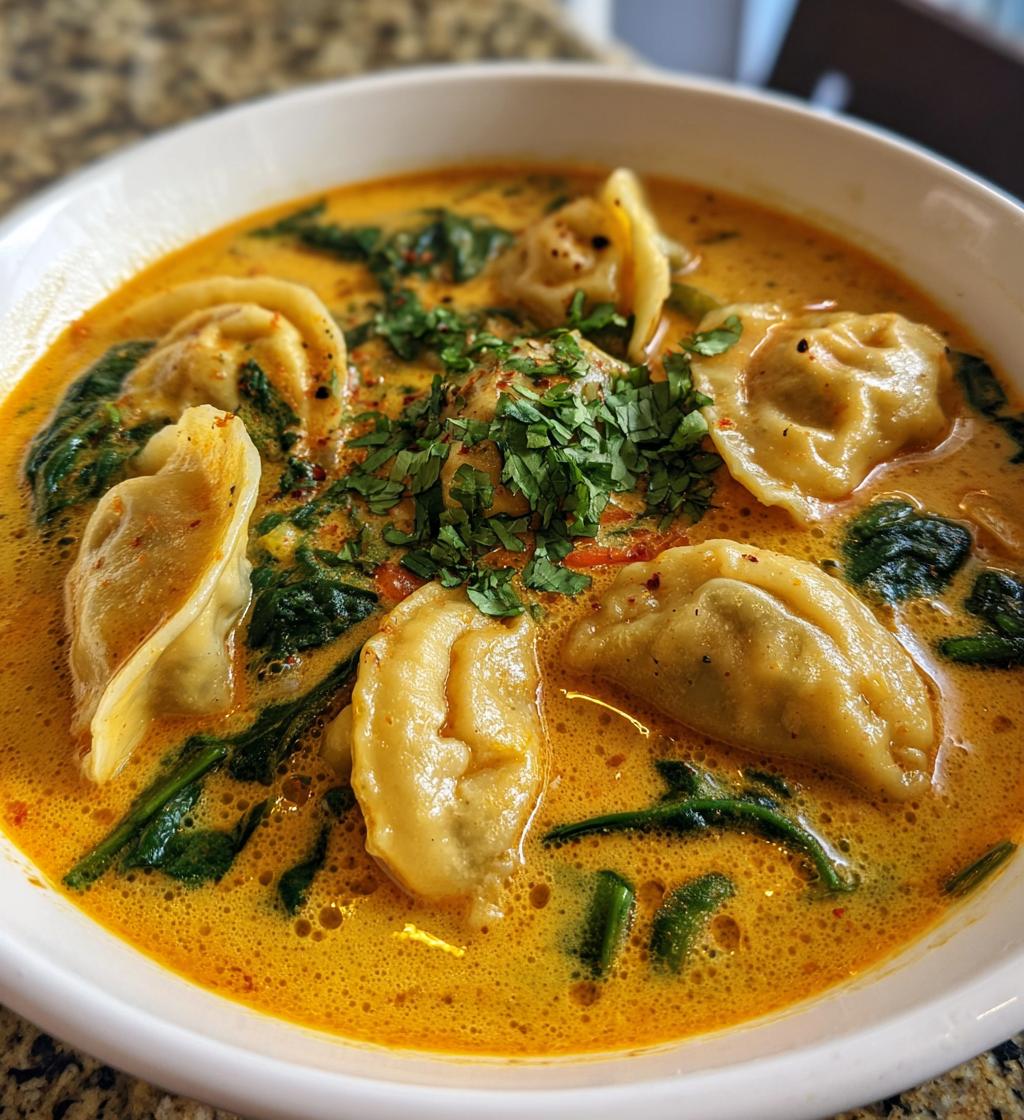 easy thai red curry dumpling soup