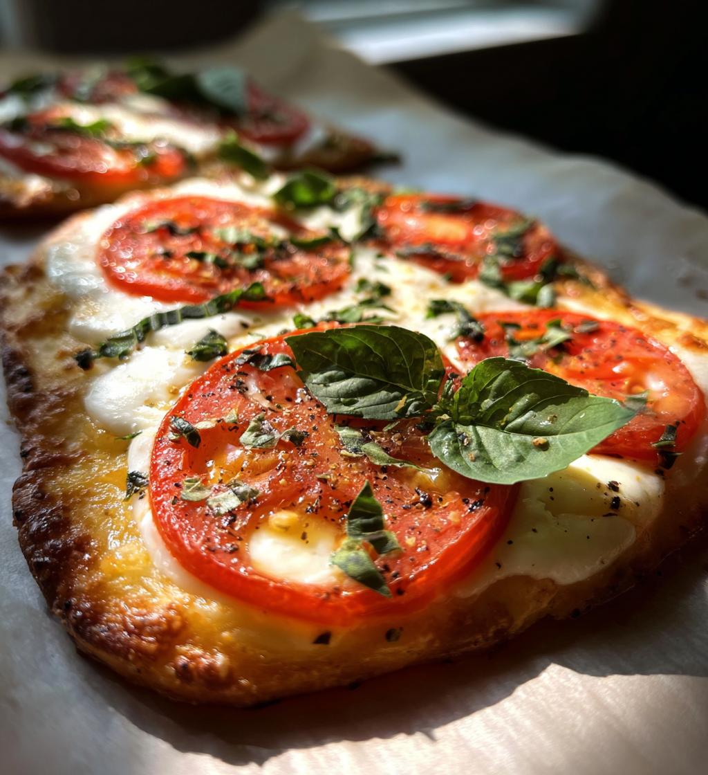 flatbread pizza margherita - detail 1