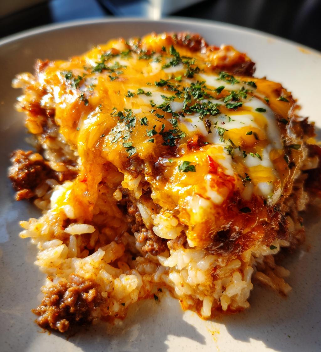 french onion ground beef and rice casserole
