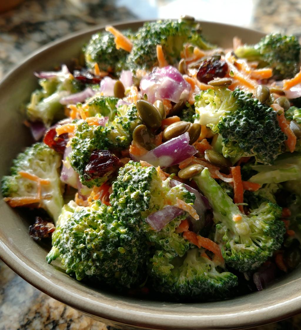fresh crunchy broccoli salad - detail 1
