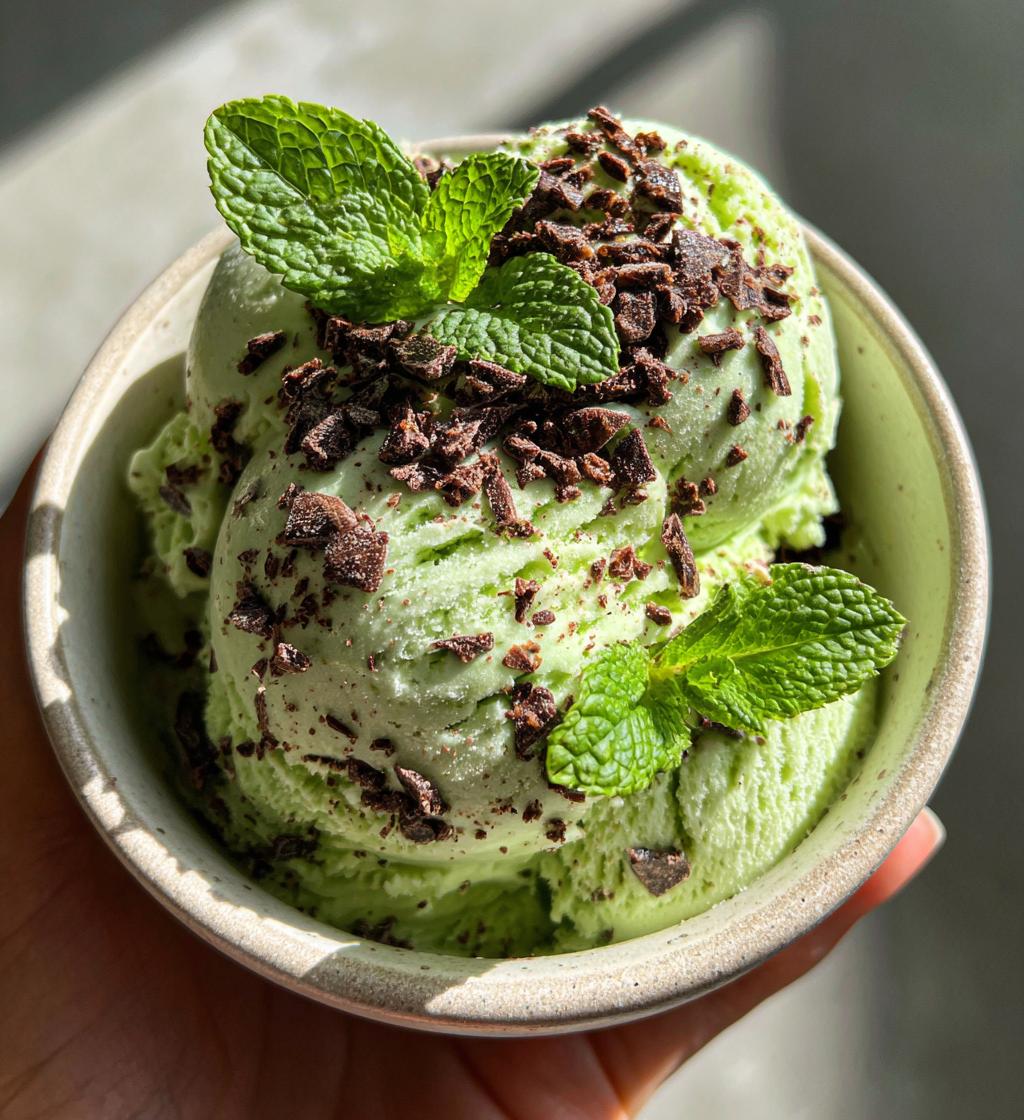fresh mint ice cream - detail 1