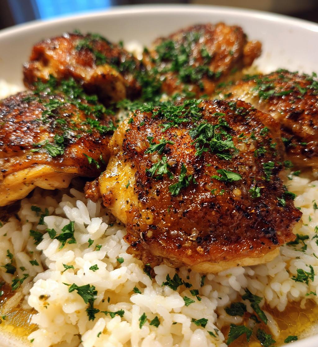 garlic butter chicken and rice