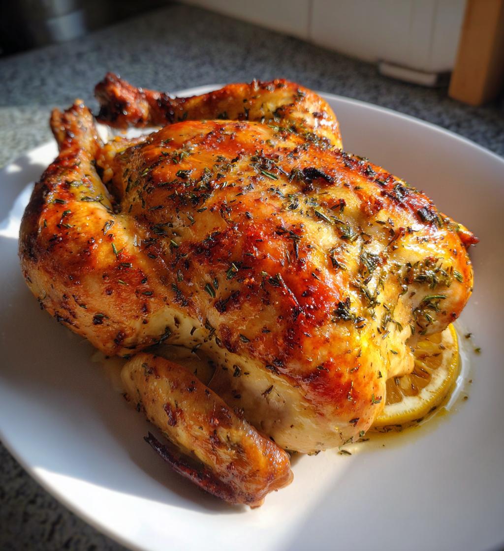 garlic herb butter roast chicken - detail 1