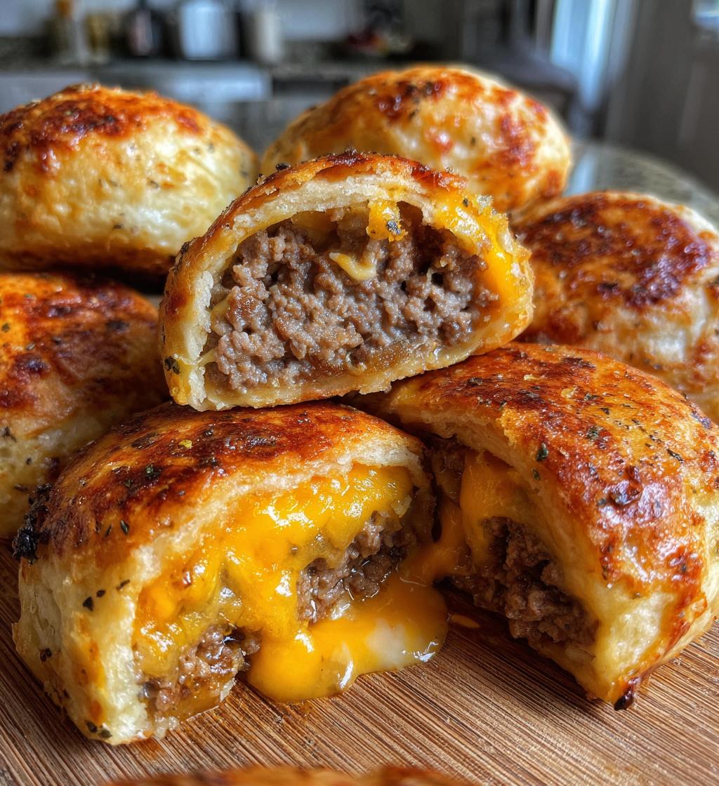 garlic parmesan cheeseburger bombs