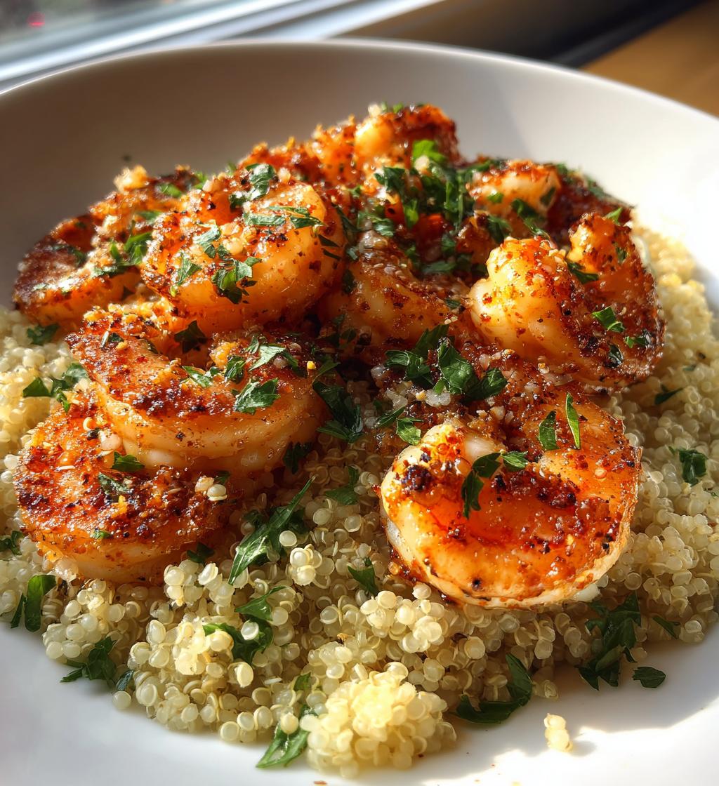 garlic shrimp quinoa - detail 1