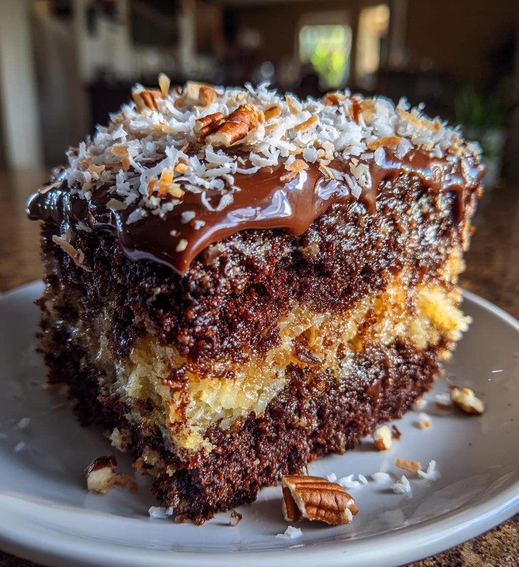german chocolate poke cake
