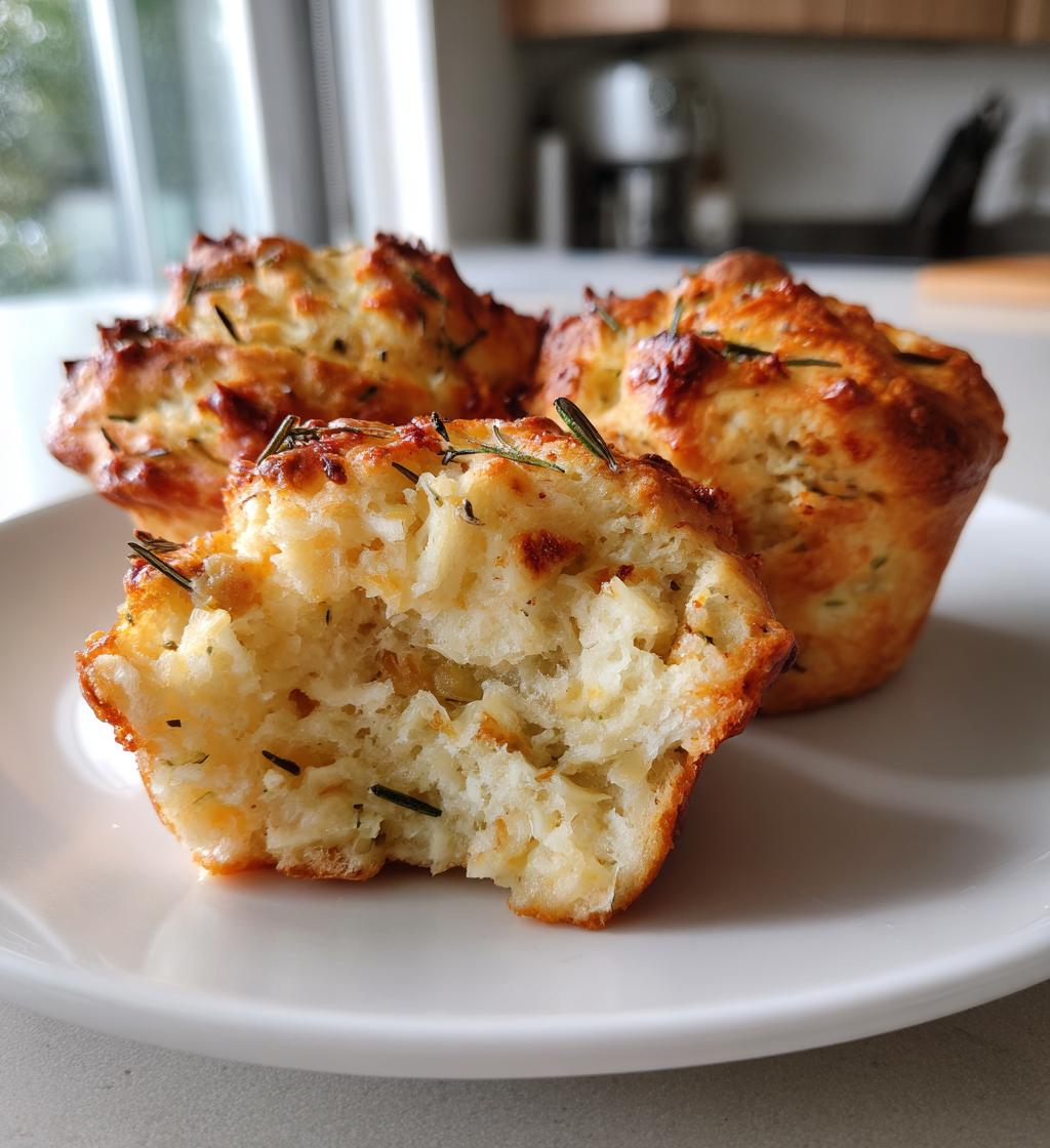 golden crust garlic rosemary focaccia muffins