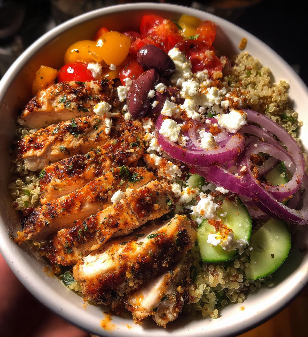 greek chicken bowls - detail 1
