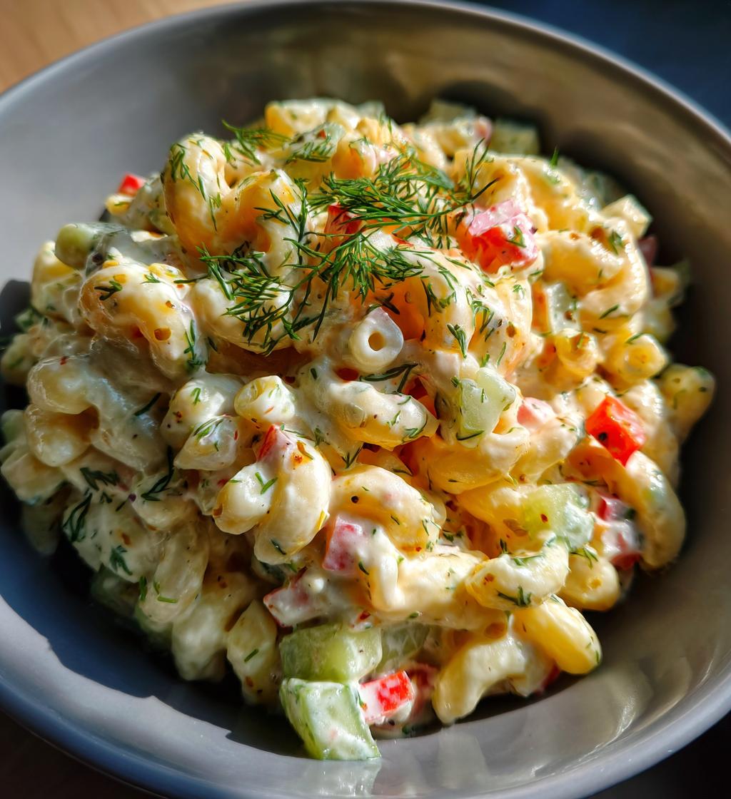 greek yogurt macaroni salad - detail 1