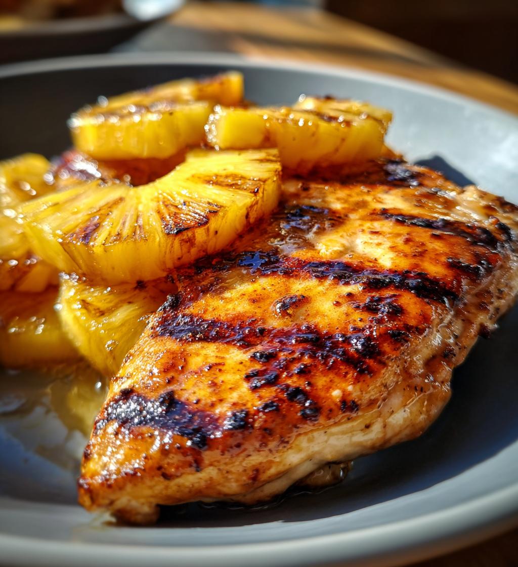 grilled aloha chicken and pineapple