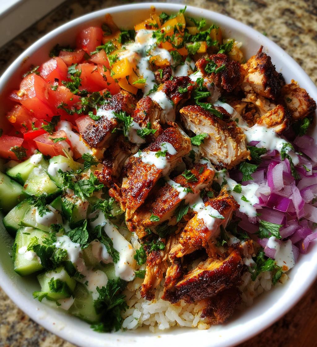 grilled chicken shawarma bowl - detail 1