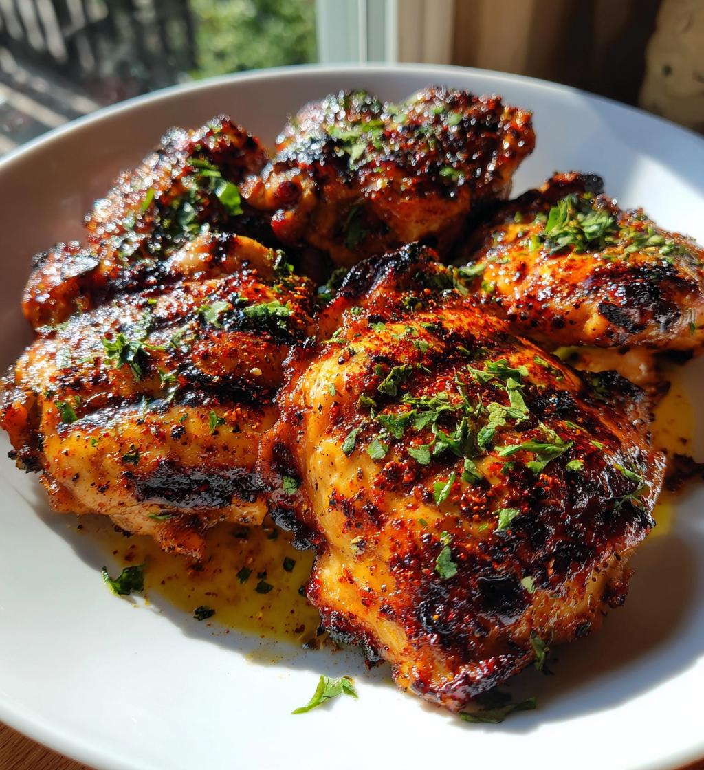 grilled chicken thighs - detail 1