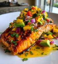 grilled lime salmon avocado mango salsa