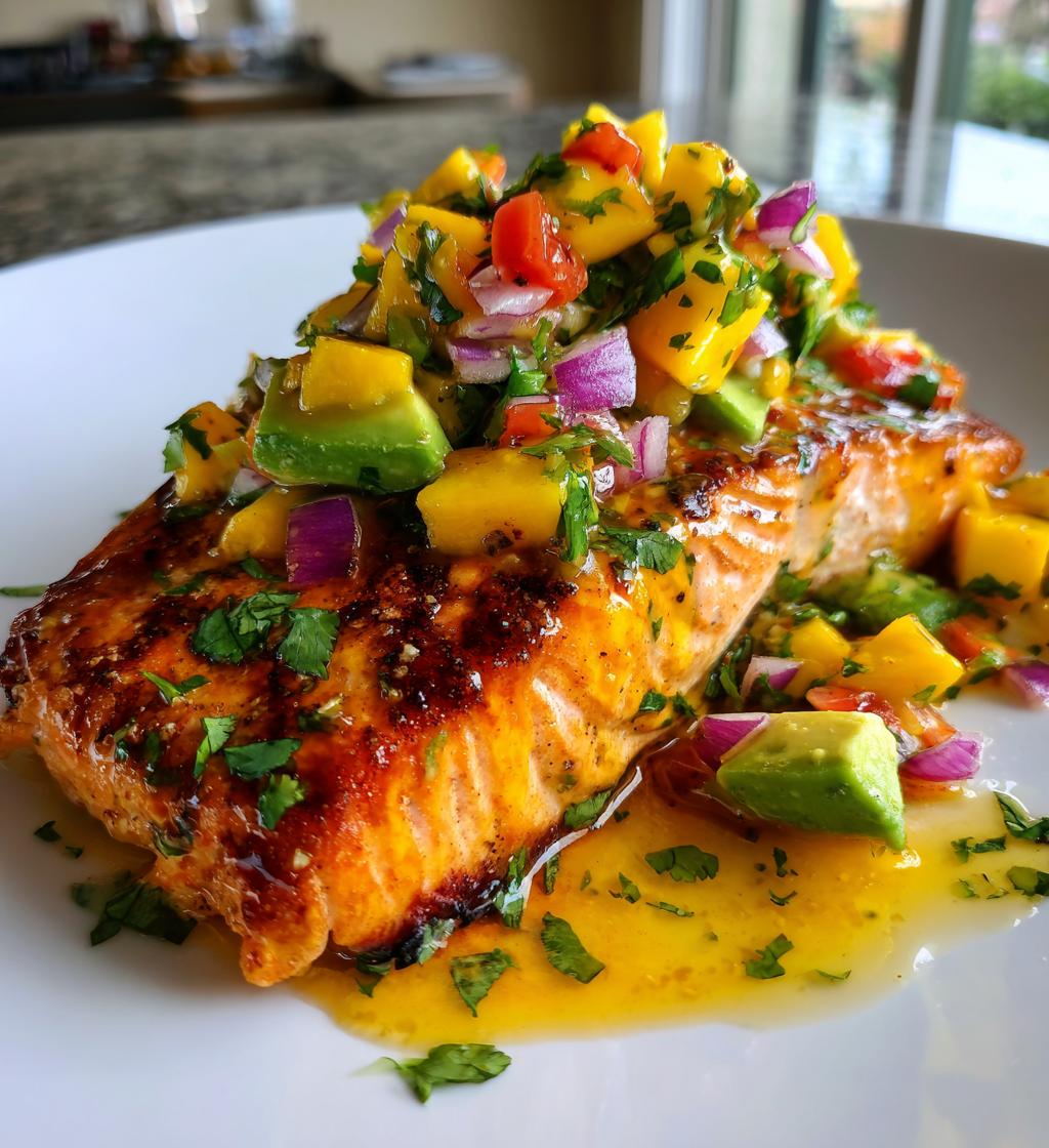 grilled lime salmon avocado mango salsa
